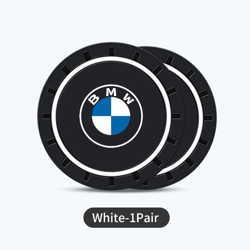 For BMW 1 W E82 2Pcs Car Coaster Silicone Mat Water Cup Holder Anti-Slip Pad For BMW X3 X5 M5 M3 E46 E90 E60 F10 E39 F30 E36 G30 E87 E70
