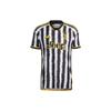 Adidas Ювентус 23/24 Домашняя майка с буквенным принтом в полоску и лоскутное спортивное мужское джерси с коротким рукавом черного цвета HR8248