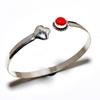Итальянский красный коралловый драгоценный камень 925 посеребренный ювелирный браслет ручной работы