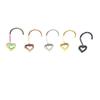 3 шт. стерлингового серебра сердечки носовые гвоздики формы булавки кольца женские украшения