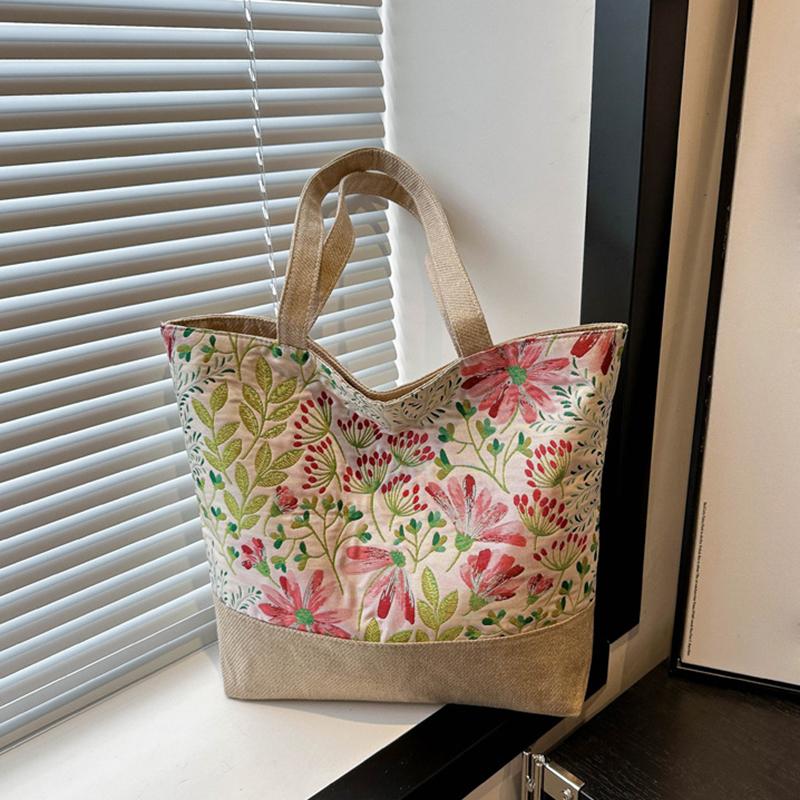 Large Size Beach Bag Fashion Folding Women Handbag Shoulder Bags Ladies Casual Flower Printing Shopping Tote