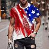 Summer American Flag 3D Printed Men's T Shirts Fashion Casual O-Neck Short Sleeve Sportswear Harajuku Streetwear Oversized Tops