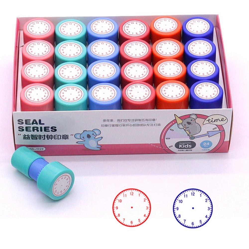 Teaching Aids Kids Toy Stamps Learning Recognition Clock Dial Student Teaching Tools Clock Stamp