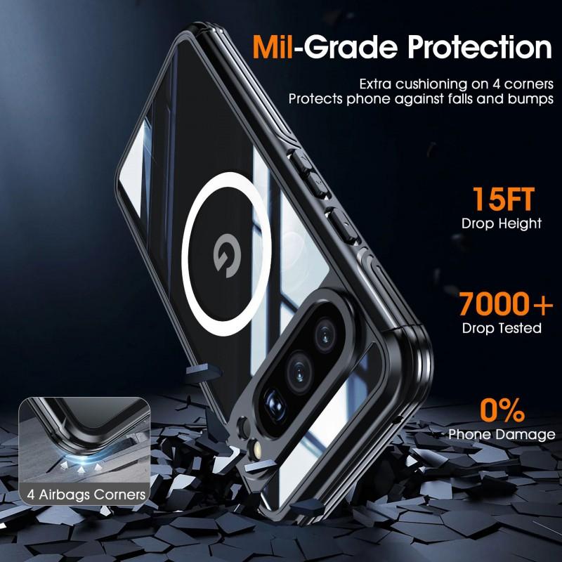 TPU Full Cover Phone Case Google Pixel 9 Pro XL Shockproof Dustproof Scratch Resistant With Magnetic Design