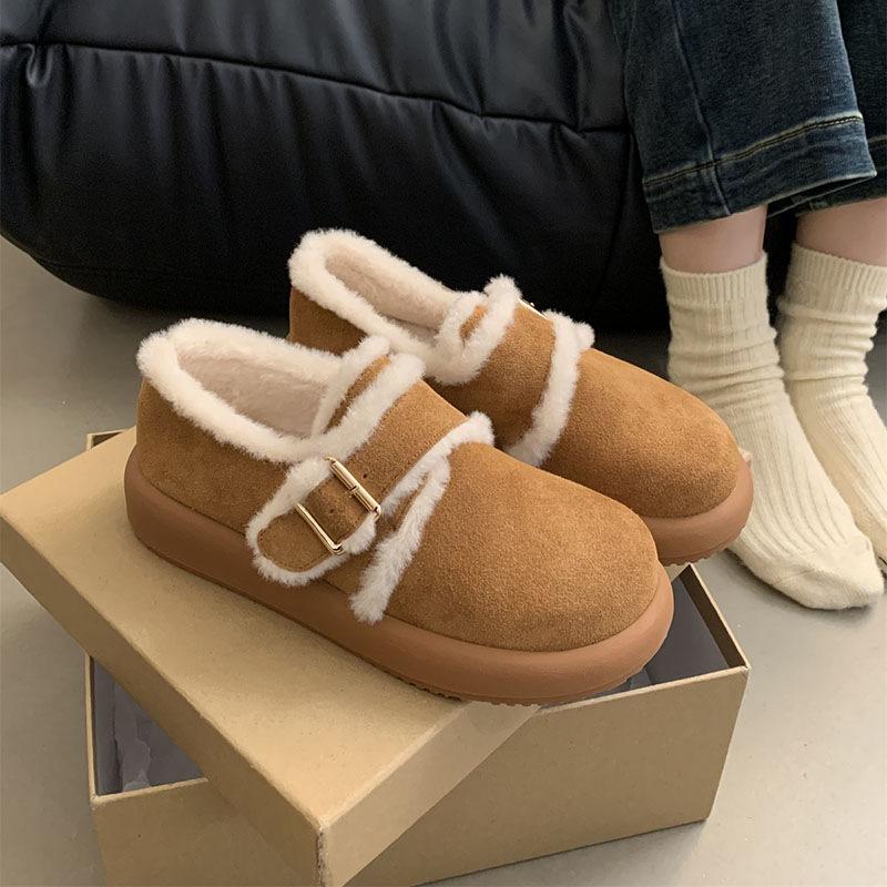 Женские новые осенне-зимние Birkenstocks на толстой подошве, вельветовые, на плоской подошве, Doudou, женская обувь, Merad Boken, шерстяные хлопковые туфли