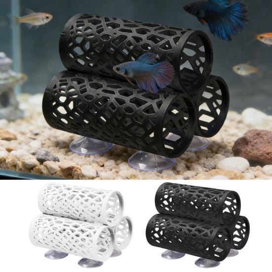 Туннель для рыбки петушка 3-в-1, декор для аквариума, укрытие для маленьких рыбок, гамак для петушка на присосках, трубка для отдыха и игр для петушков, гуппи, неонов