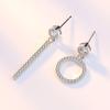 Женская корейская мода 925 посеребренных антиаллергенных нерегулярных кристаллов циркона круглые прямые серьги-гвоздики висячие серьги женские украшения для ушей