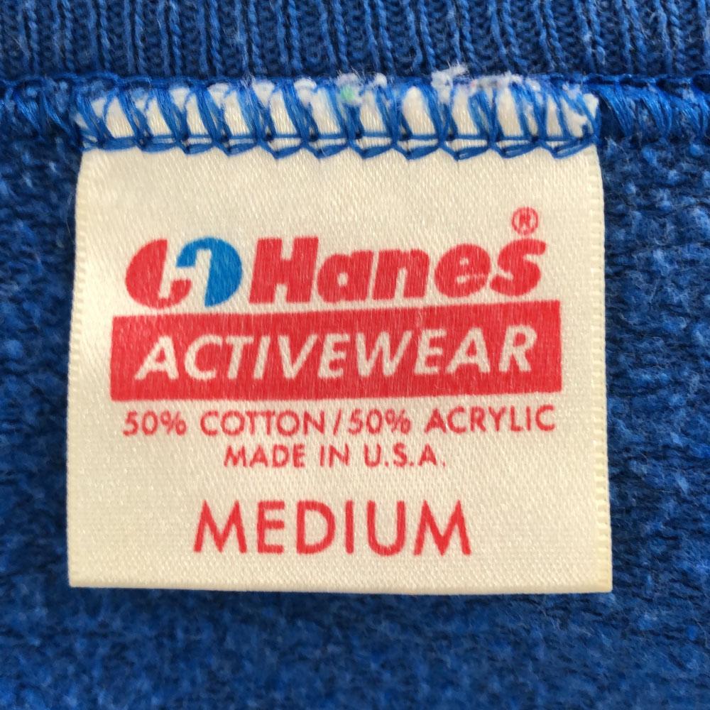 HANES 80-е Сделано в США Принт Свитшот с длинным рукавом Мужской Б/У
