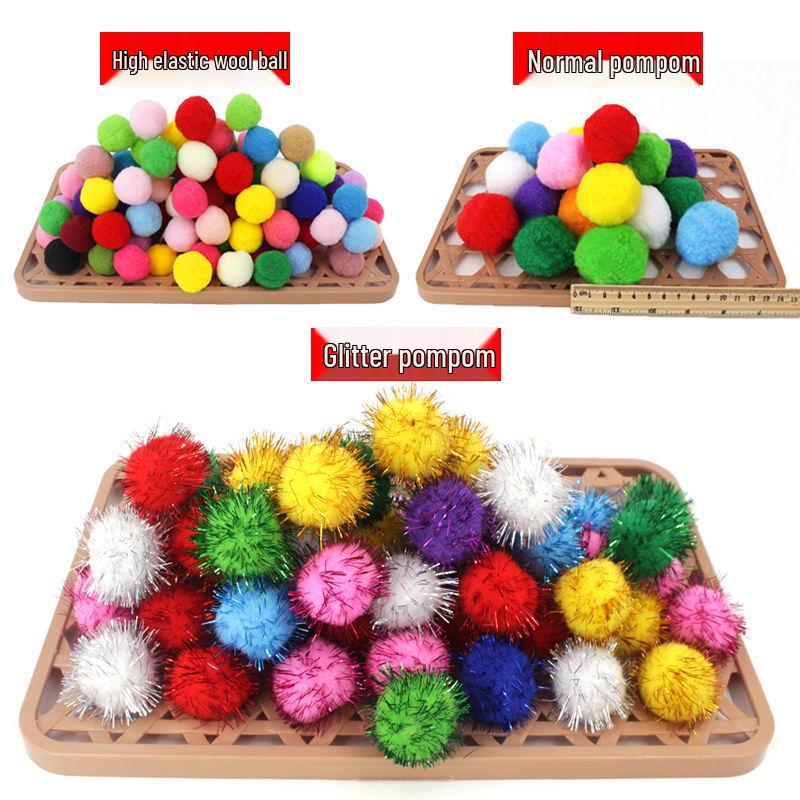 Товары для арт-зоны: Цветные пушистые помпоны для проектов от младших до старших классов