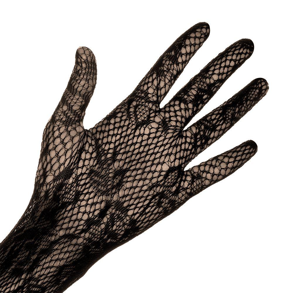 Sexy Mesh Floral Stretchy Lace Gloves Fancy Dress Christmas Halloween Gloves Gothic Punk Mittens