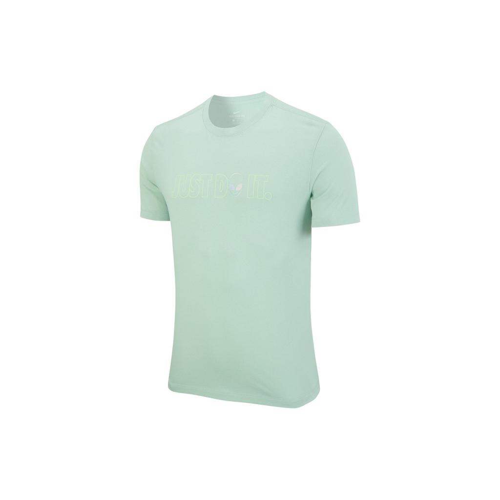 Nike T Shirts Men's Green Crew Neck Moderate Straight Fit DH0020-321