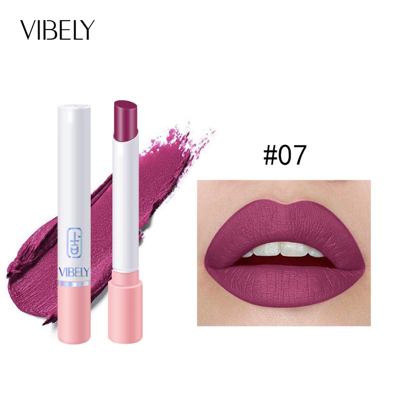 VIBELY Matte Non-Stick Lipstick Single Small Fine Lipstick Pink
