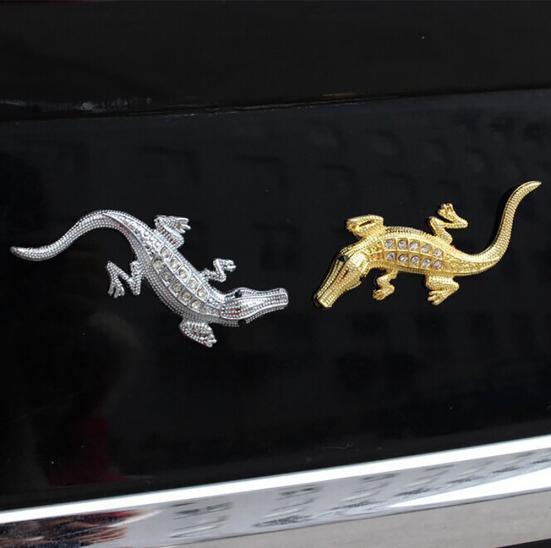 3D металлические крокодиловые стразы стайлинга автомобилей наклейки авто наклейки украшения