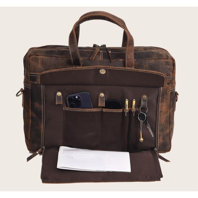 Personalized Handmade Leather Handbag Briefcase Messenger Bag Men Leather Shoulder Bag School Laptop Bag Best Travel Bag Satchel Bag GIFT