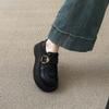 Black Round Head High-end Small Leather Shoes Women's Spring 2025 New Muffin Shoes Platform Sweet Cool Single Shoes Loafers