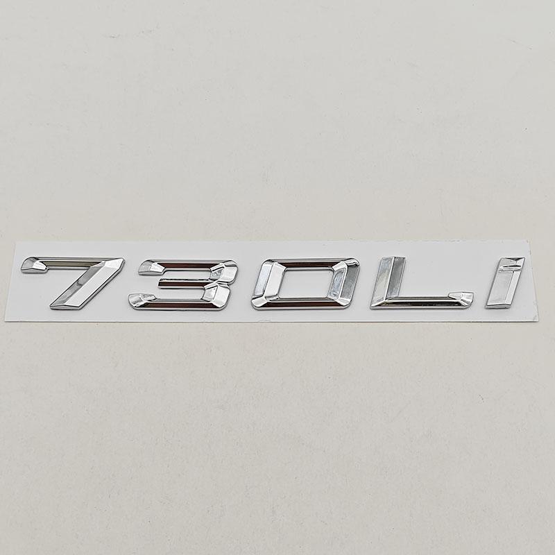 3D ABS Chrome Black Car Letters Logo 730Li 740Li Emblem Sticker Rear Trunk Badge For BMW 7 Series 730Li 740Li  Auto Accessories