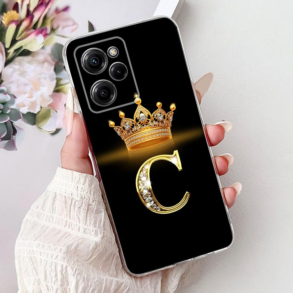 Для Xiaomi Poco X5 Pro PocoX5 Модный чехол для телефона с буквой и короной Для Poco X 5 X5Pro 5G Мягкие силиконовые TPU чехлы