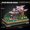 City Mini Pine Bonsai Ornaments Peach Blossom Building Blocks Sakura Decoration Potted Plant Figures Bricks Toy Children Gifts