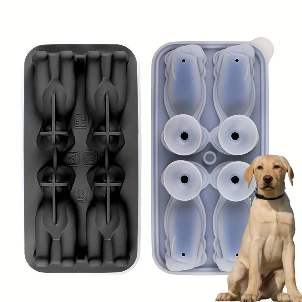 Adorable Dog-Shaped Silicone Mold Whiskey Ice Cube Mold Tray Multifunctional Chocolate DIY Decor Mold Flexible Party Supplies