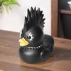 Resin Duck Statue Novelty Devil Duck Ornament Gothic Duck Sculpture Animal Figurine Duck Collectable Toys for Car Interior