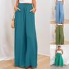 Women Autumn Winter Wardrobe Staple Versatile Draped Bandage High-Waisted Solid Color Pocket Culottes Pants