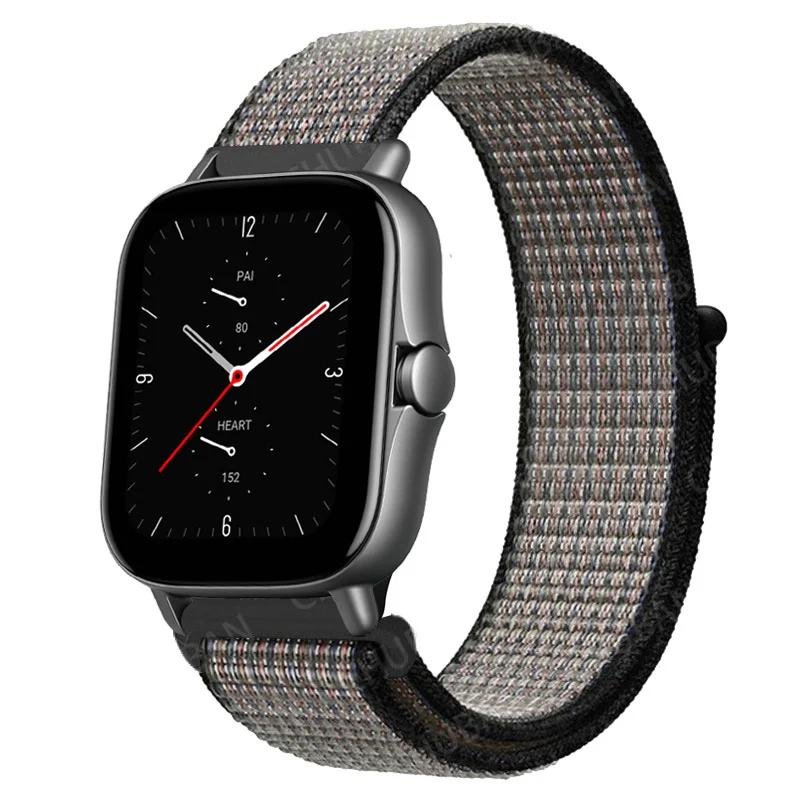 20mm/22mm Nylon Loop Watch Band For Amazfit GTS/4/2/2e/3/GTS2 Mini/GTR 4/3 pro/GTR2/2e/stratos 2/3 Bracelet Amazfit Bip-u Strap