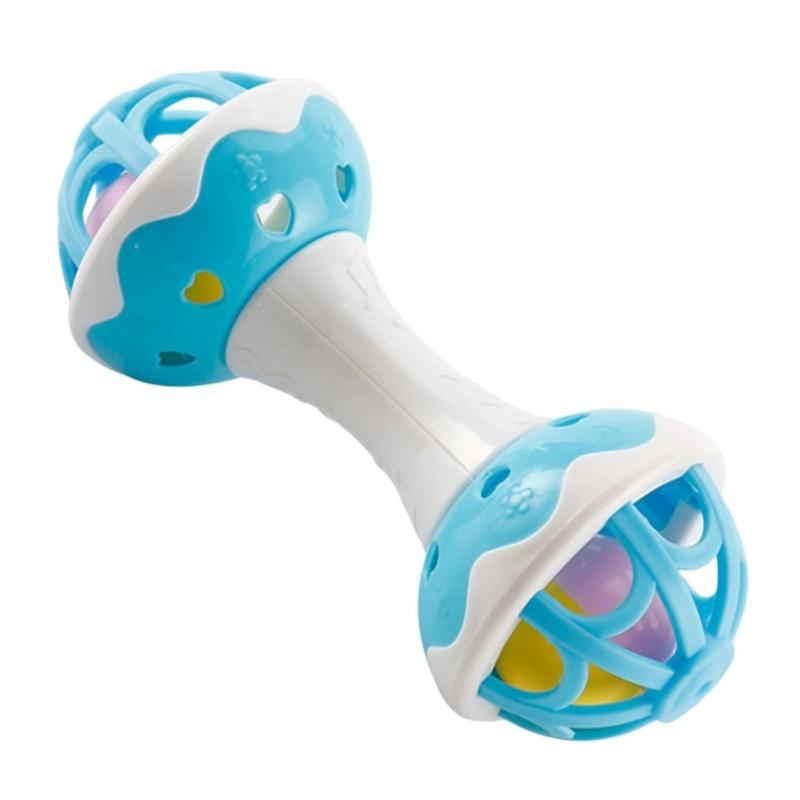 Baby Chew Toy With Textured Roller Ball And Gentle Rattle Sound For Hand Eye Coordination