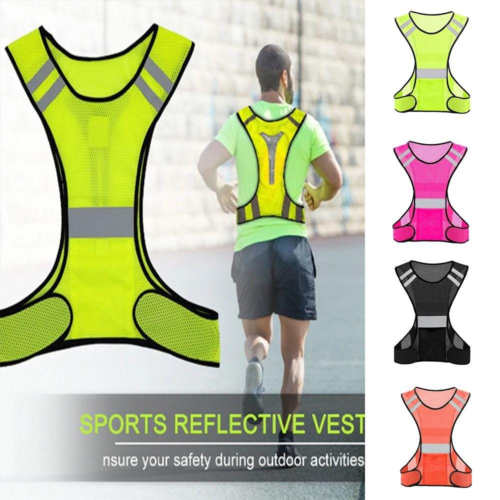 Elastic Webbing Night Riding Vests Polyester Reflective Safety Vest Lightweight Biking