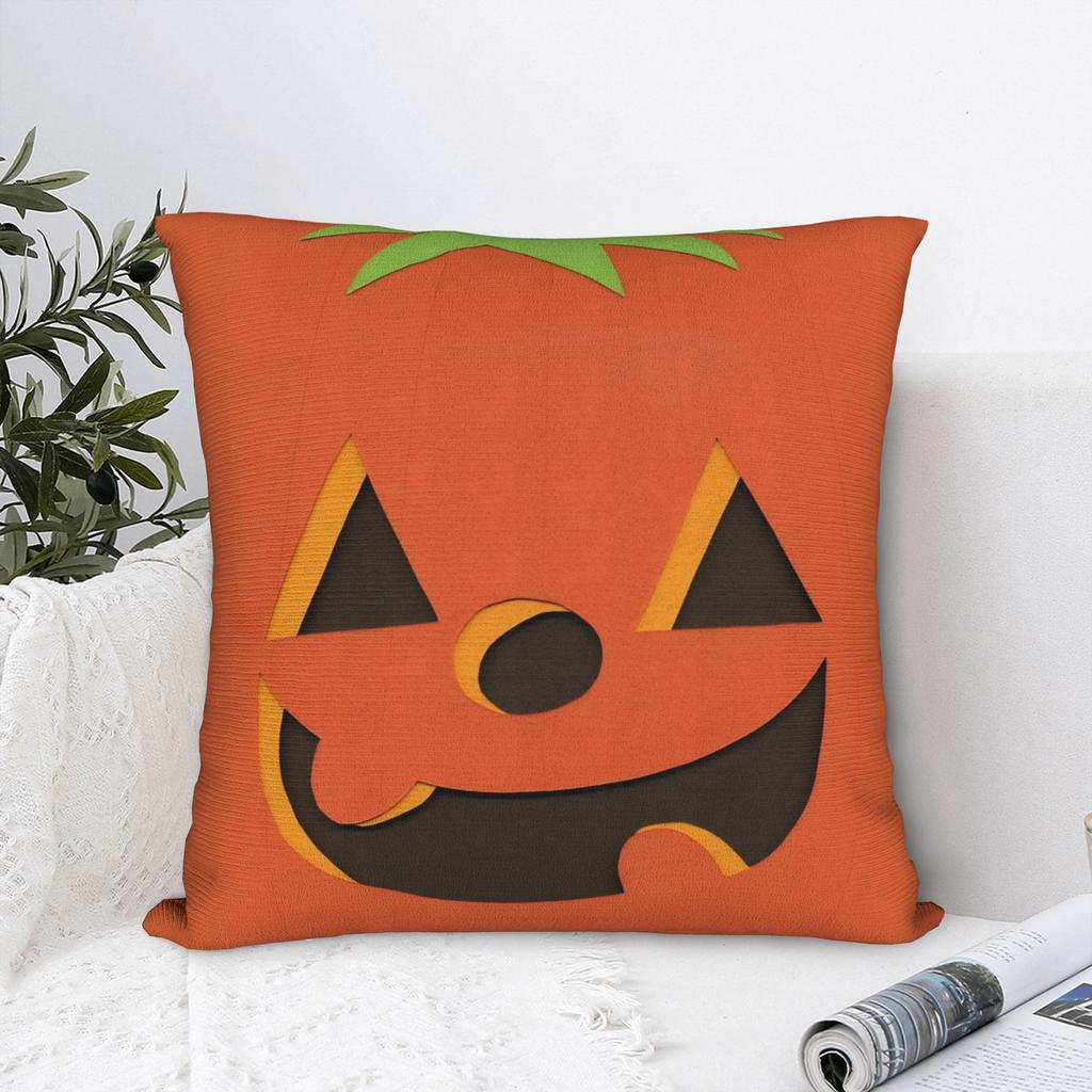 Kawaii Pumpkin Face Halloween Square Pillow Cases Cushion Cover Awesome Decorative Throw Pillow Case Cover for Home 45*45cm