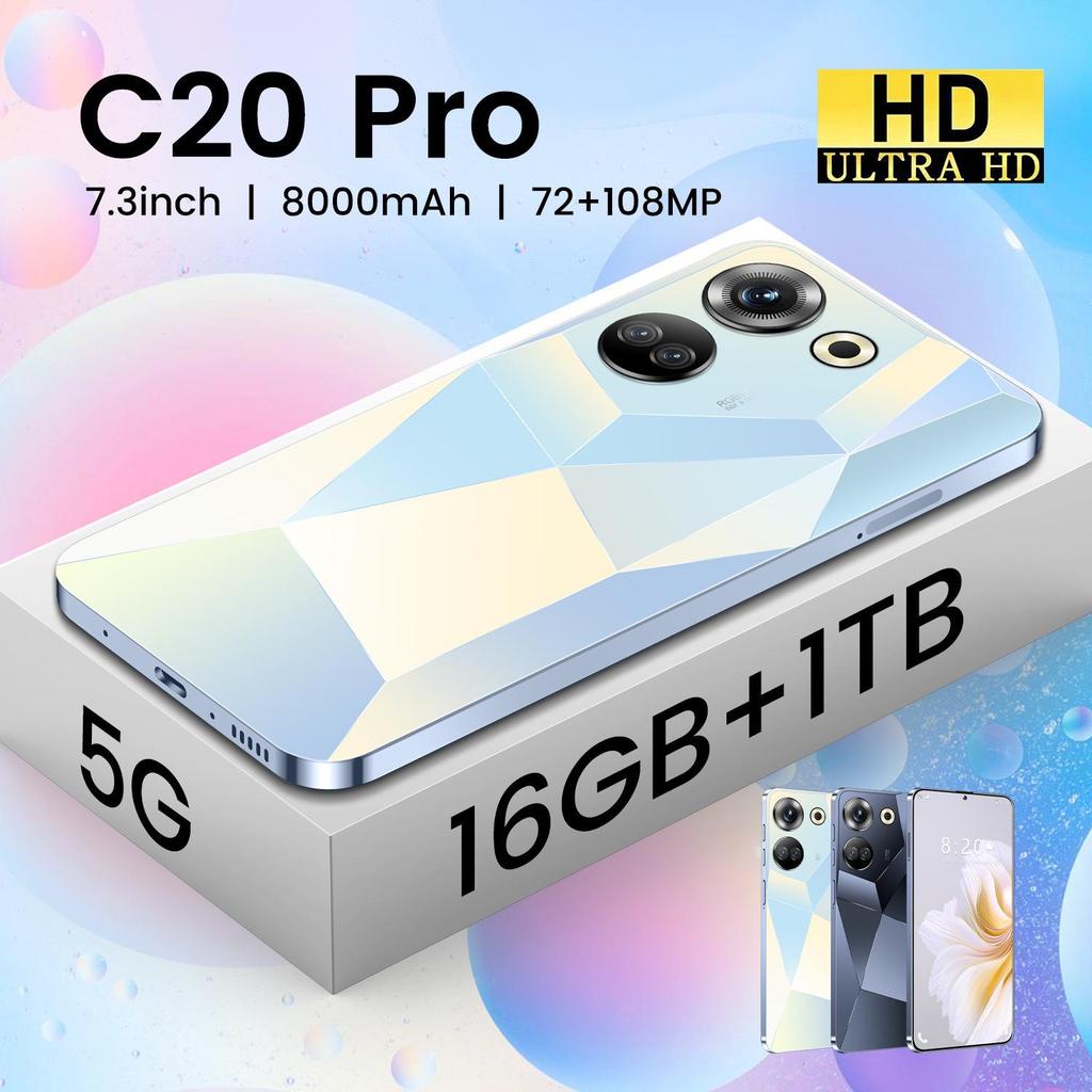 C20Pro 7,3-дюймовый полноэкранный Android-смартфон, 16 ГБ ОЗУ + 1 ТБ памяти