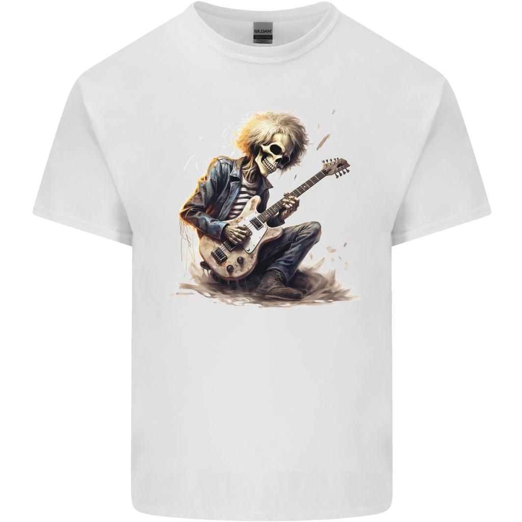 Skull Punk Rock n Roll Heavy Metal Electric Guitar Unisexs Light Cotton TShirt