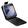 QIALINO For Samsung Galaxy Z Flip6 5G Case TPU+Genuine Cow Leather Folio Flip Phone Cover