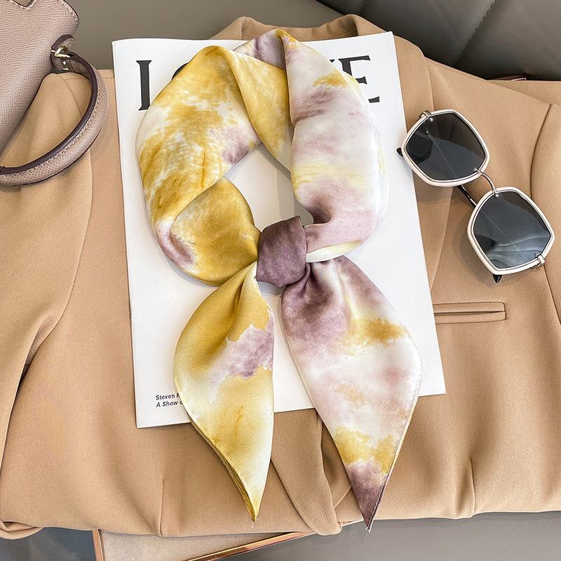 Luxury Brand Scarves for Women Shawl Print Silk Satin Hijab Scarf Female Bandana 70*70cm Square Shawls Scarfs For Ladies