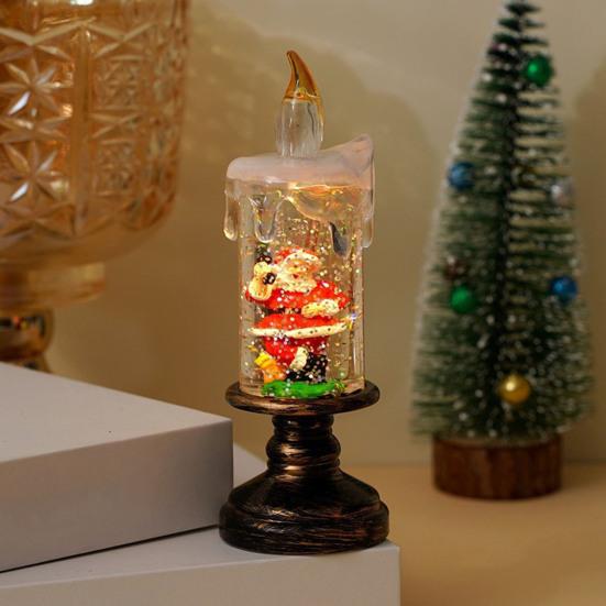 Рождественские светодиодные свечи без пламени, работающие от батареек, Санта, снег, декоративная лампа для дома, крыльца, столешницы, украшение для вечеринки