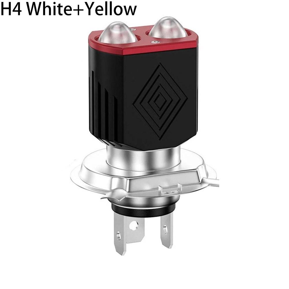 Мотоциклетная светодиодная фара 3000K янтарная 6000K белая двухлинзовая высокой мощности