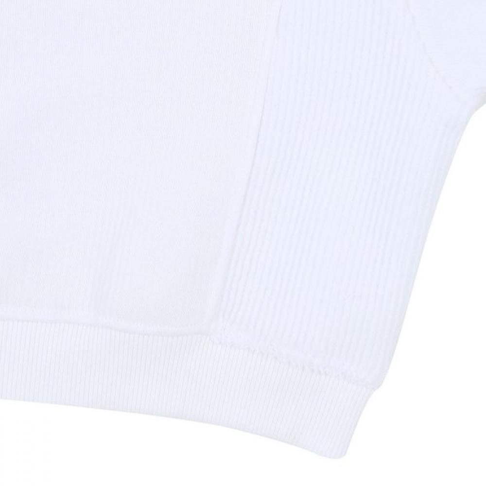 Bluetail Unisex Line Cut White Crop Sweatshirt Aza2ts02wt