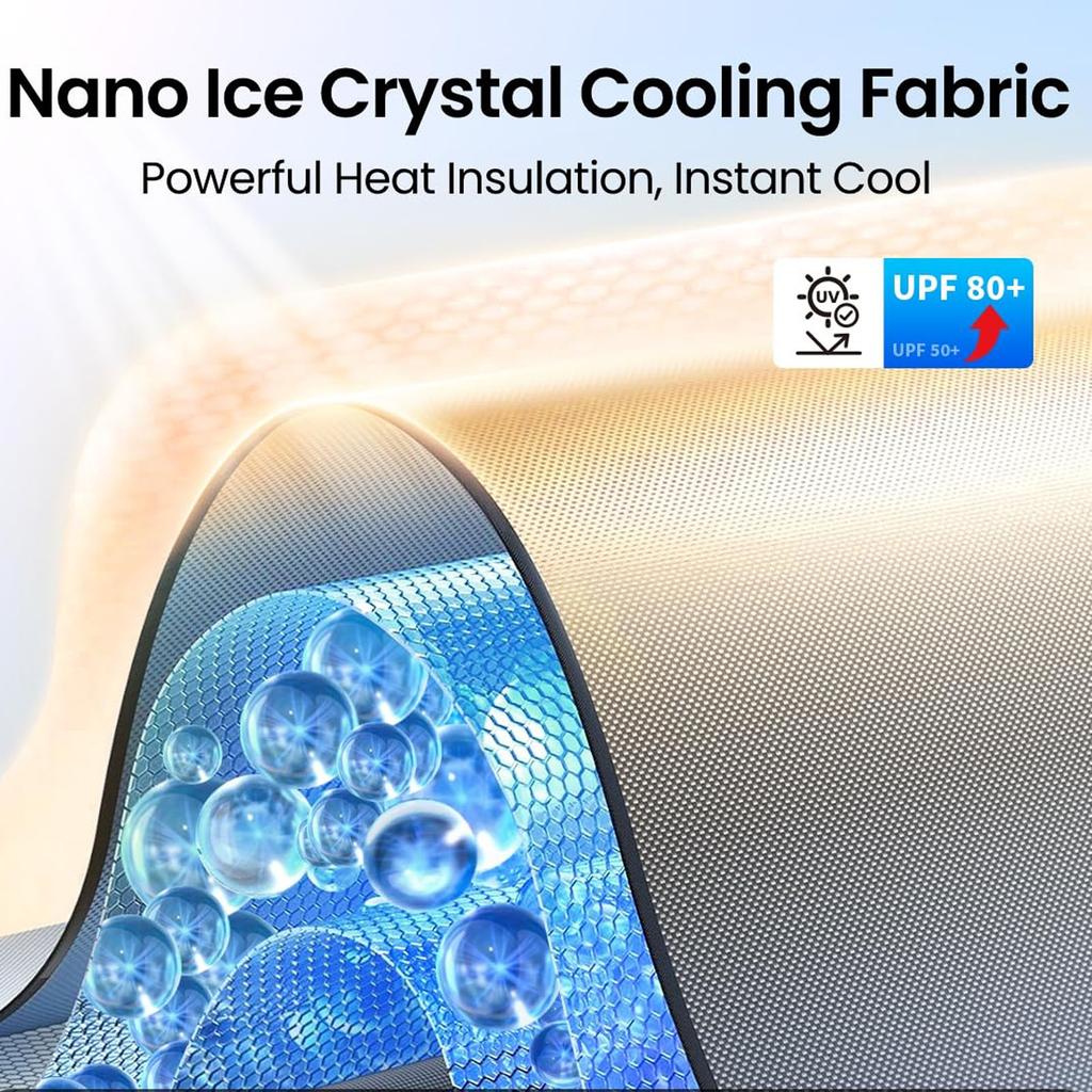 Обновлённый солнцезащитный козырёк на лобовое стекло 2025 для 2025-2018 Camry LE XLE Hybrid SE XSE Седан [Индивидуальная посадка, 99% защита от солнца] Интерьер и сохранение прохлады