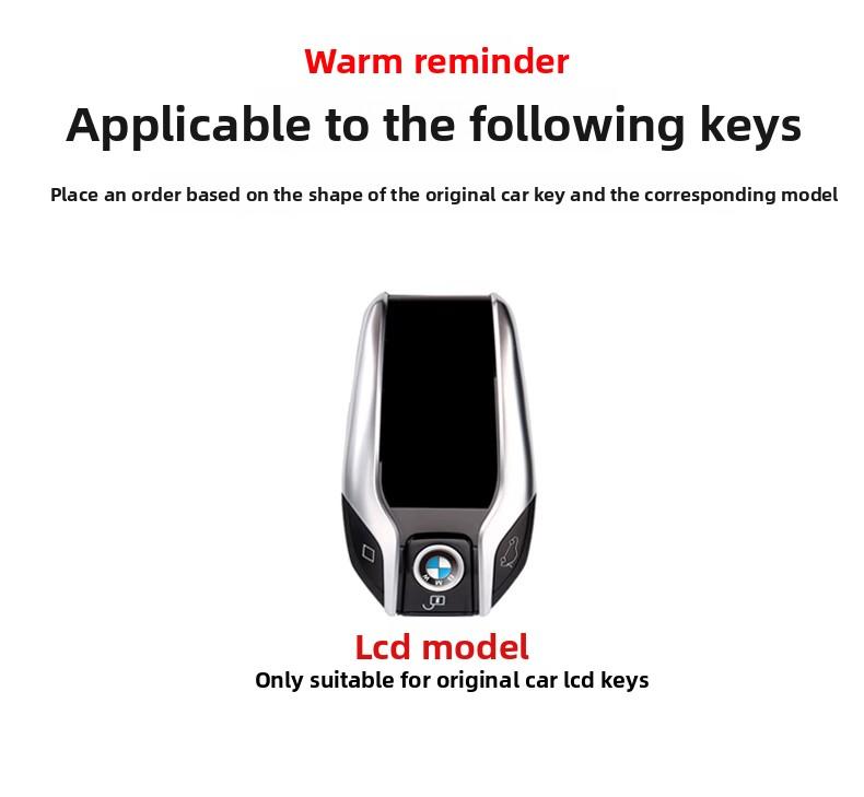 For BMW 5 6 7 8 Series X3 X4 X5 X7 G30 G31 G32 G11 G12 G70 G01 G02 G05 G07 Carbon Fiber LCD Screen Car Key Fob Case Cover Chain OBTLU1