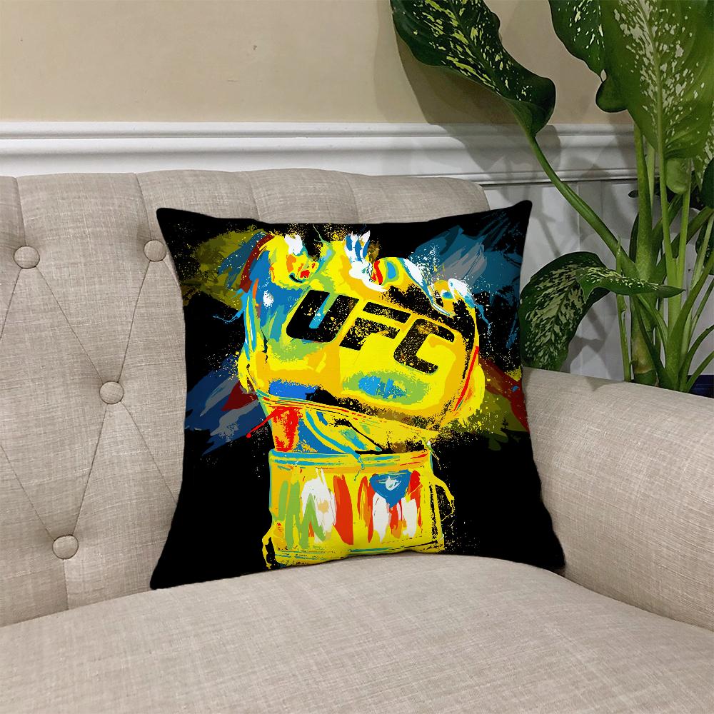Подушка с изображением боксерского матча U-UFC Квадратная наволочка для дивана Повседневная, приятная для кожи, удобная наволочка