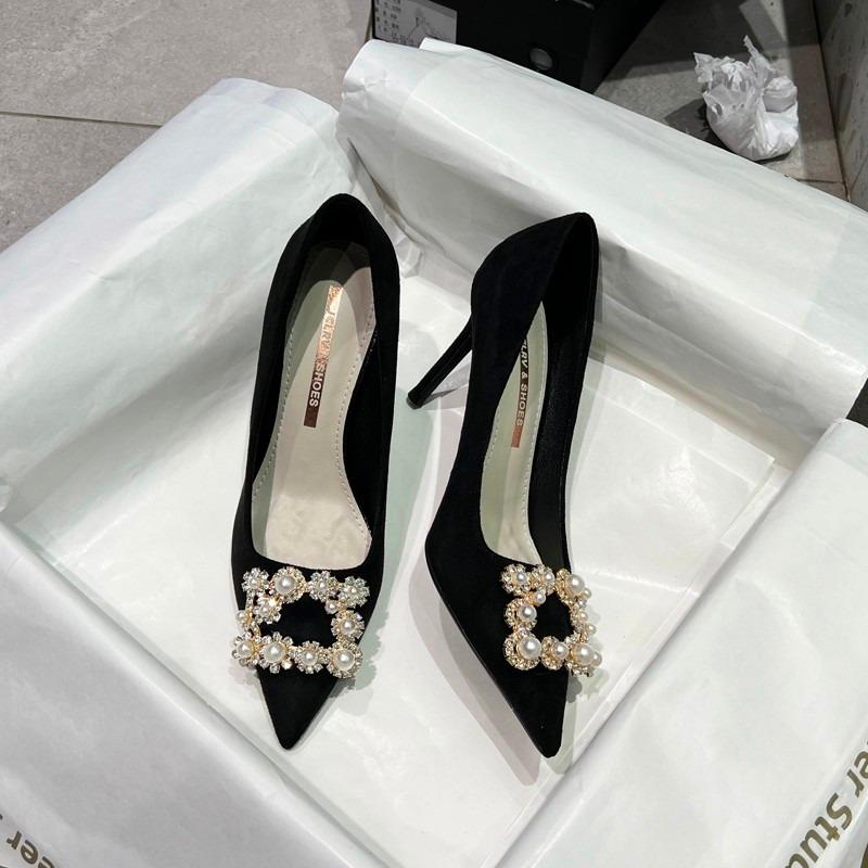 Модные новые стильные модные женские туфли со стразами, дизайнерские роскошные сексуальные туфли с острыми каблуками, элегантные удобные простые туфли для вечеринки, женские туфли-лодочки