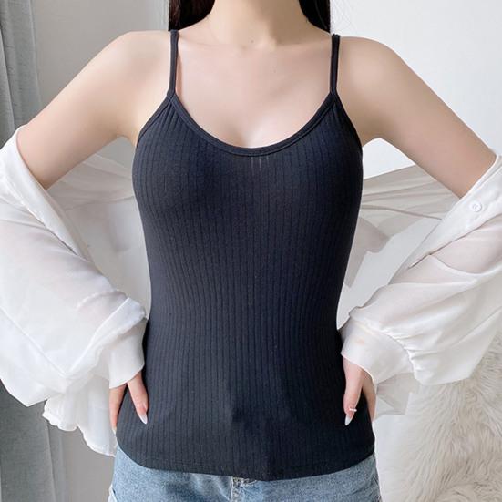 Женский топ-майка на тонких бретельках, летний облегающий топ в рубчик, безрукавка с V-образным вырезом, без рукавов, майка, базовые многослойные рубашки