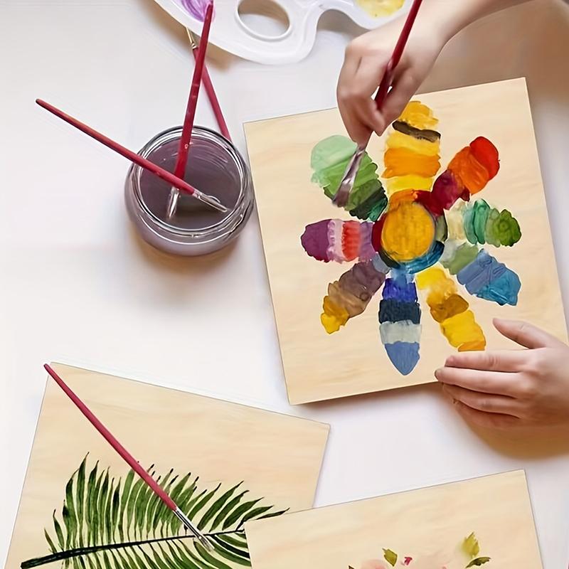 12Pcs Wood Sheets For Crafts Thick Wood Sheets With Smooth Surfaces For Laser Cutting, Wood Burning, Architectural Models