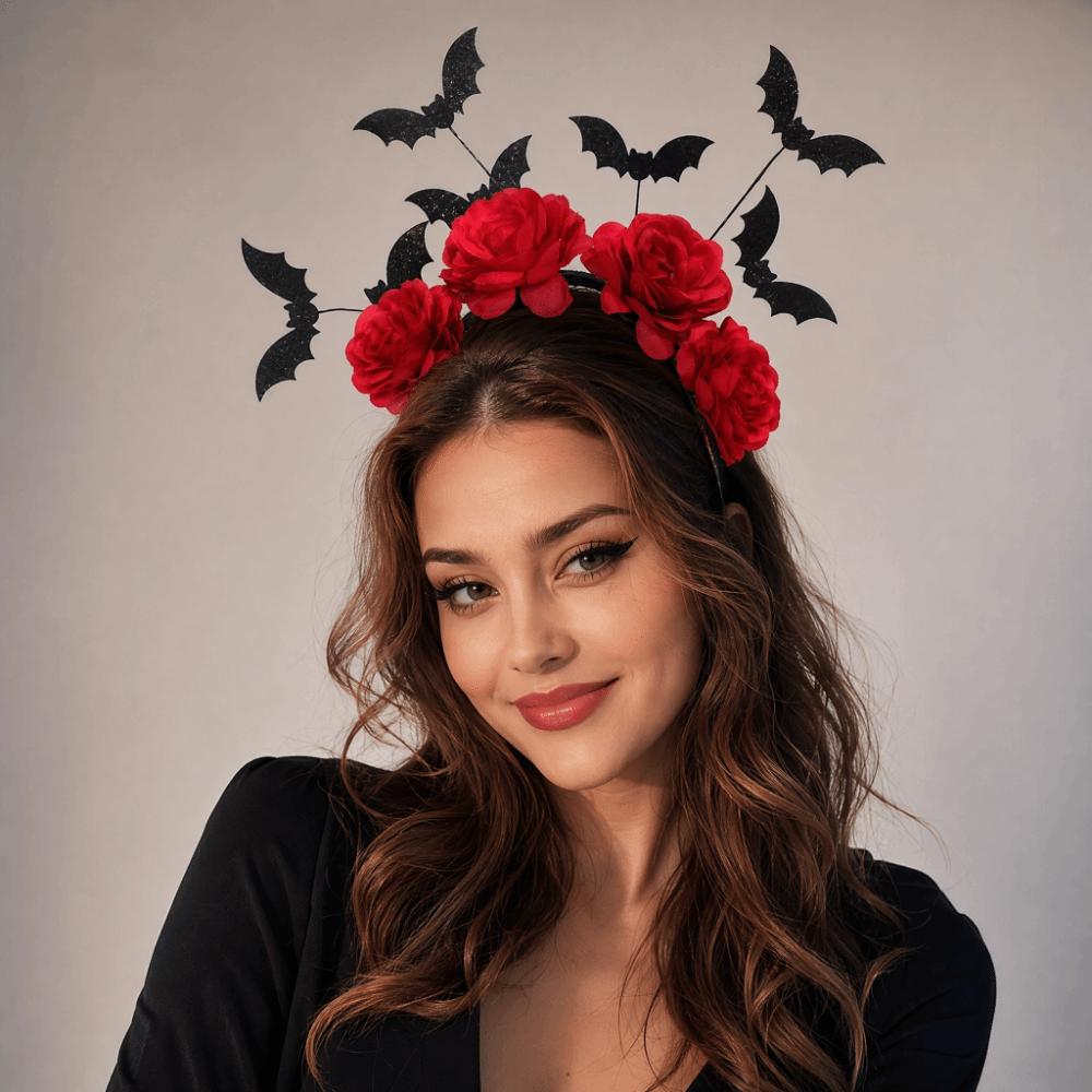 Spider Web Witch Hairband Black Artificial Flowers Party Role-playing Accessory Costume Party