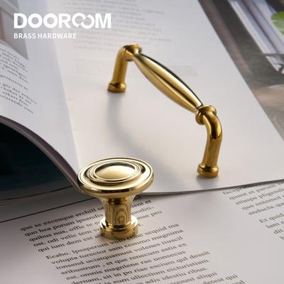 Dooroom Латунные мебельные ручки Легкая роскошь Европейское золото Хром Ручки Шкаф Комод Шкафчик Ящик Винный бар Кнопки