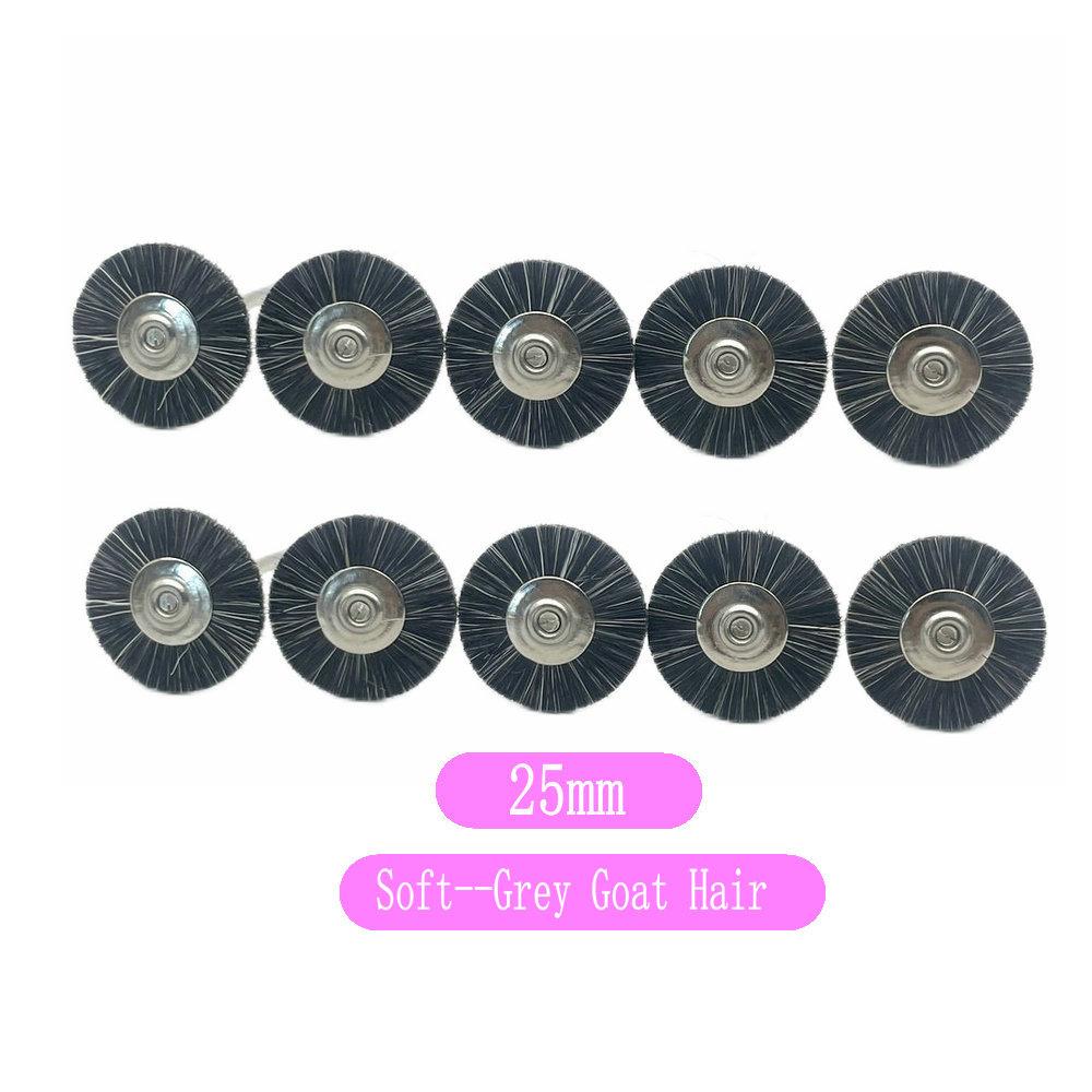 10Pcs/Bag 2.35mm Polishing Brush Wheel Dental Lab Materials Soft White Goat Hair/Pony Hair/Bristle Rotary Tools Low Speed Buff