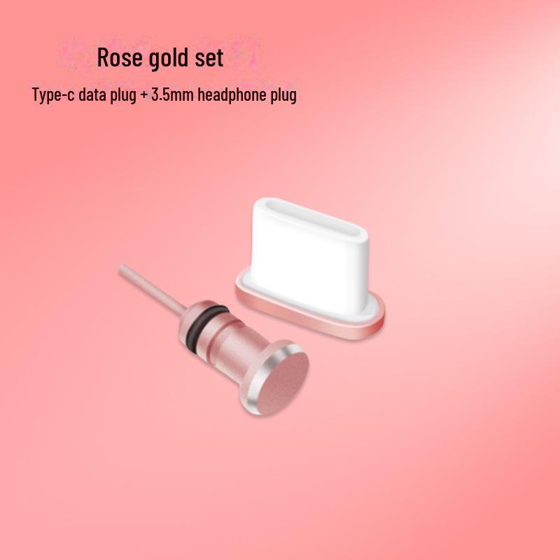 Универсальная металлическая пылезащитная заглушка USB Type-C для Huawei — защищает порт зарядки и разъем для наушников