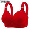 Красный кружевной бюстгальтер, кружевной бюстгальтер больших размеров, без стального кольца, тонкий бюстгальтер с чашечками