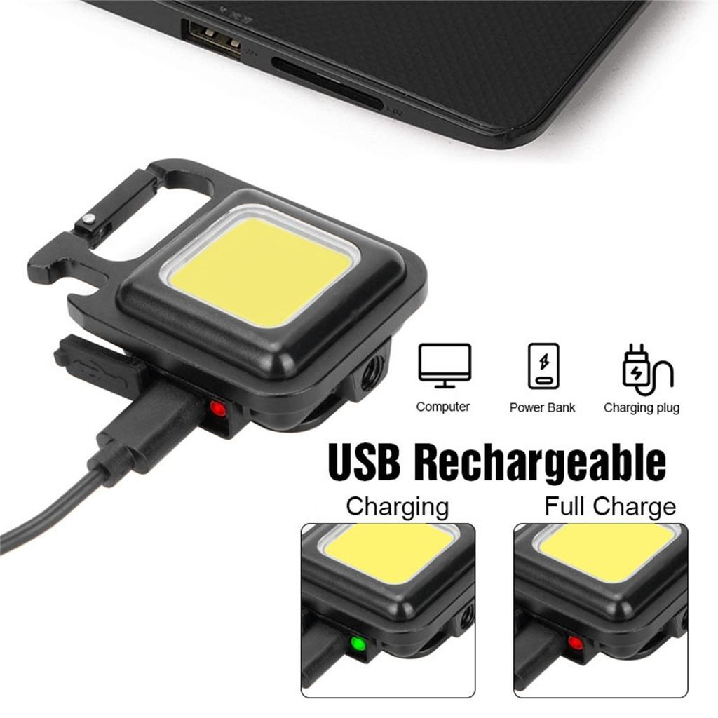 Small COB Flashlight 500Lumens Bright Rechargeable Keychain  Flashlights Portable Pocket Light For Outdoor