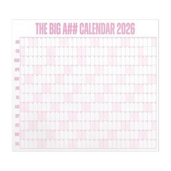 Большой настенный календарь для сухого стирания Янв. 2026 - Дек. 2026 Полный год 12-месячный годовой органайзер Гигантская очень большая доска-расписание