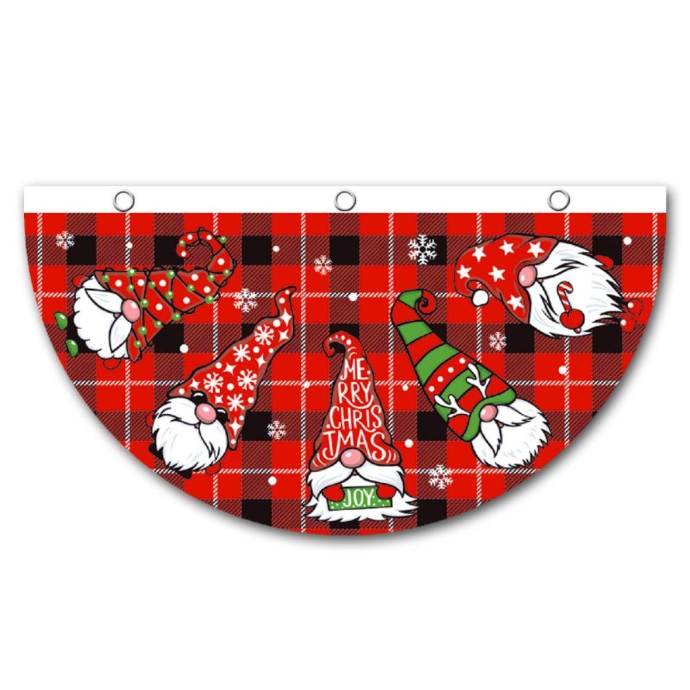 Snowman Christmas Bunting Fan Flag Polyester Christmas Railing Hanging Pendant  Christmas